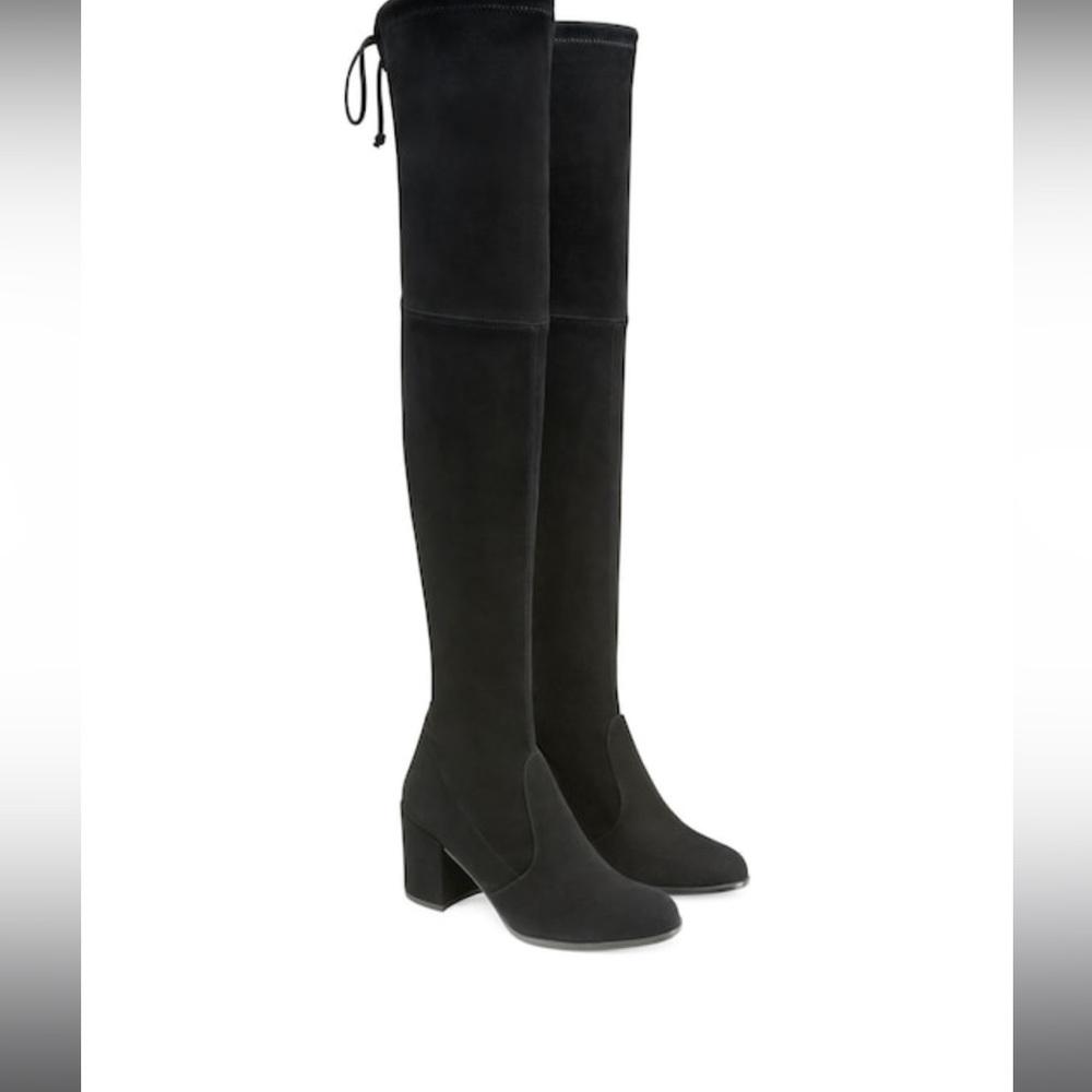 Stuart Weitzman Tieland Over The Knee Black Suede… - image 3